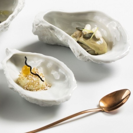 Тарелка 65мл 12x7x4см OYSTER gloss/matte