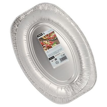 Тарелка из фольги овальная 35x24.5см Pap Star, 3шт