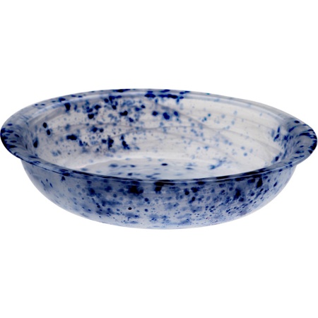 Салатник стеклянный Ø20x(h)4.5см Solar белый с синими крапинками