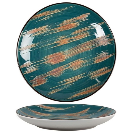 Тарелка глубокая Ø26.4см 800мл TEXTURE Dark Green Lines