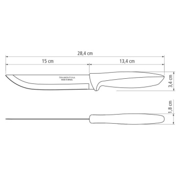 Нож кухонный универсальный 15см PLENUS серый