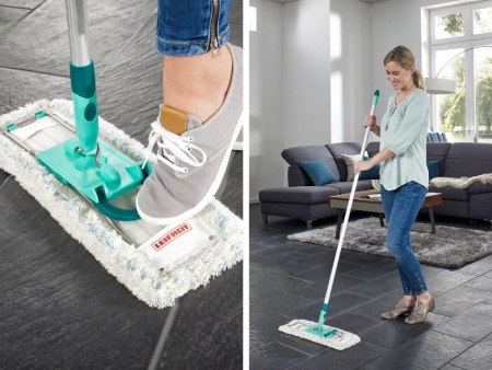 Швабра для пола Profi Cotton Plus XL 42см с телескопической стальной ручкой