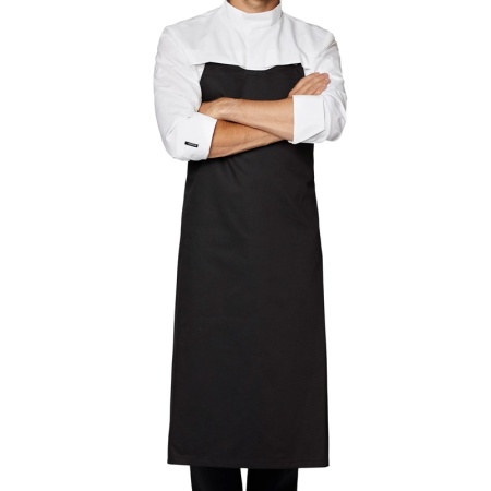 Фартук с нагрудником - модель 30536 - цвет черный - 65% полиэстер, 35% хлопок - 245г/м2