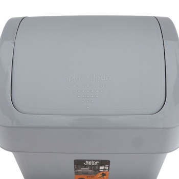 Контейнер для мусора 50л с крышкой-маятником Step серый Plast Team