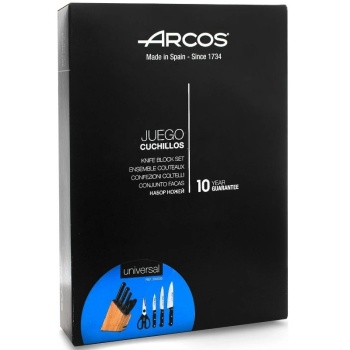 Набор кухонных ножей UNIVERSAL 3шт с ножницами на подставке