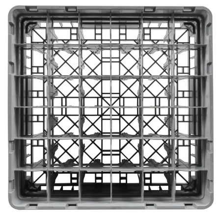 Кассета Camrack на 36 ячеек для мойки и хранения бокалов Ø7.3x15.5см Cambro серый