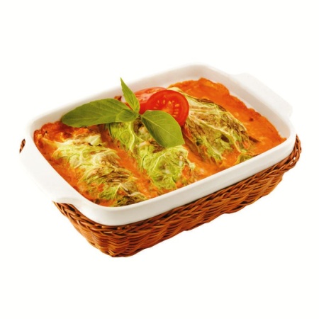Блюдо для запекания и подачи 800мл 22x14x5см с плетеной подставкой - P.L. Proff Cuisine