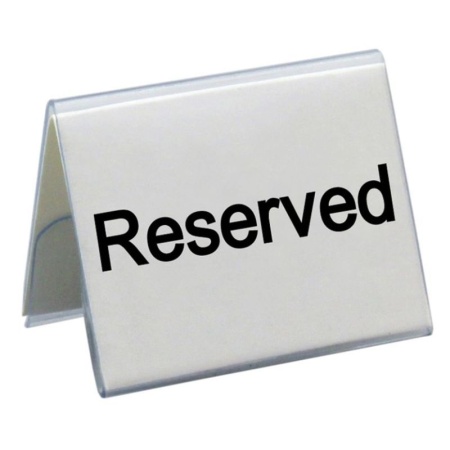 Табличка - Reserved - 5x4см пластик
