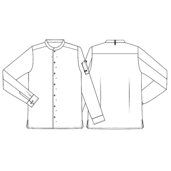 Рубашка для повара/официанта - длинный рукав - модель 25203 - цвет черный - 65% полиэстер, 35% хлопок - 175 г/м2