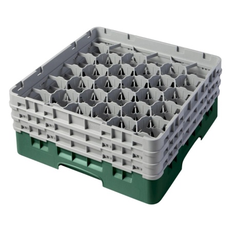 Кассета Camrack на 30 ячеек для мойки и хранения бокалов Ø7.94x17.4см Cambro зеленый