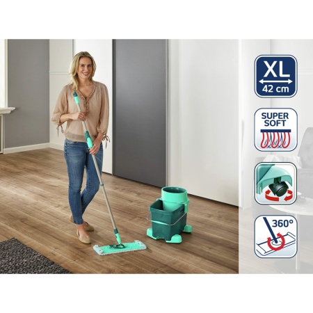 Комплект для уборки Clean Twist XL Mobile ведро 20л на колесиках с отжимом и швабра 42см