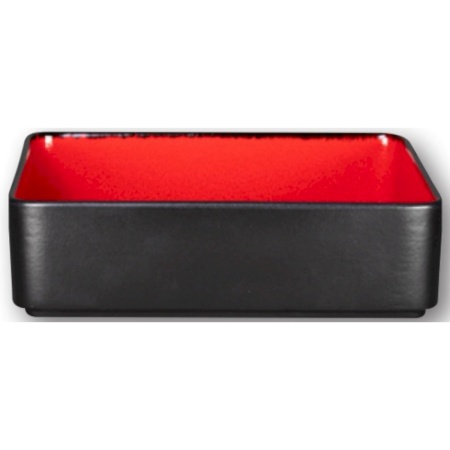 Салатник квадратный 24x24см 2600мл FRACTAL FIRE Red