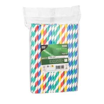 Соломка для питья Ø8x210мм Stripes, 100шт