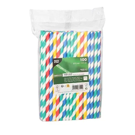 Соломка для питья Ø8x210мм Stripes, 100шт