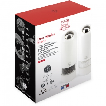 Набор электрических мельниц для соли и перца ALASKA White 17см