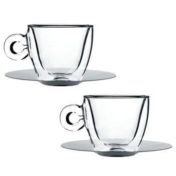 Набор чашек 165мл с блюдцами CAPPUCCINO Thermic Glass, 2шт
