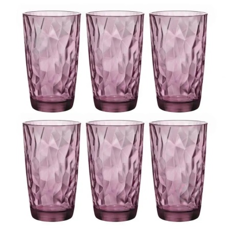 Набор стаканов 470мл DIAMOND фиолетовый, 6шт