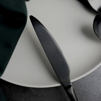 Нож столовый 23.5см Alessi-Black черный матовый цвет PVD покрытие