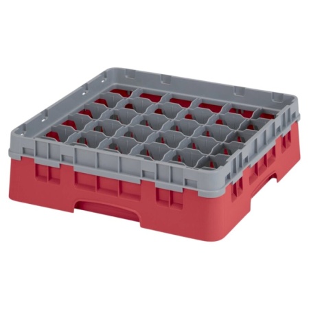 Кассета Camrack на 36 ячеек для мойки и хранения бокалов Ø7.3x9.2см Cambro красный