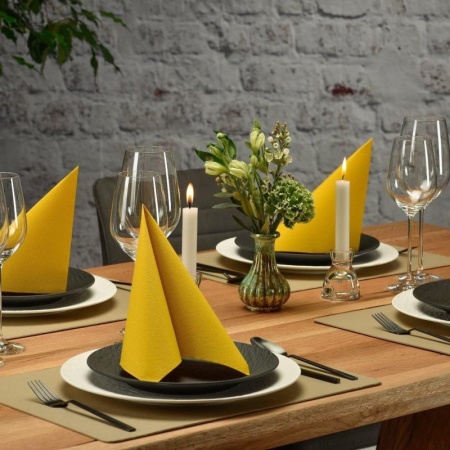 Салфетка 40x40см ROYAL Collection желтая, 50шт