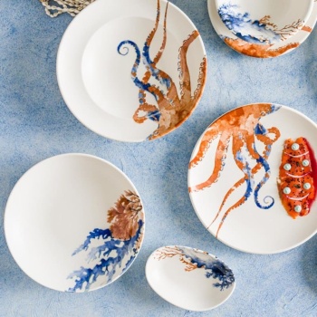 Тарелка глубокая Ø25см 1300мл AQUELIS 3 Bloom