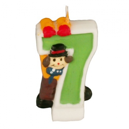 Свеча цифра "7" КЛОУН