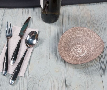 Блюдо, салатник 300мл 16x14x5.2см Brown TAIGA Untouched