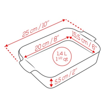 Емкость для запекания 25x15.5см APPOLIA Sage Green