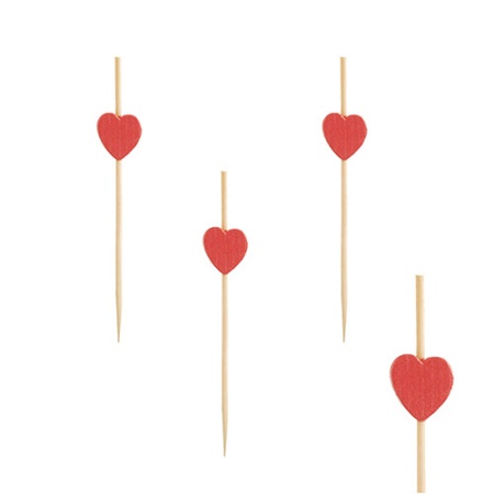 Деко-пика 7см 'Сердце', 100шт