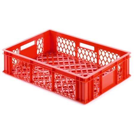 Ящик для хлебо-булочных изделий 60x40x15cм красный