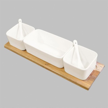 Набор 3 соусника на подставке и 2 ложечки - P.L. Proff Cuisine