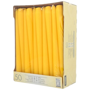 Свеча 25см Ø22мм желтая Pap Star, 50шт