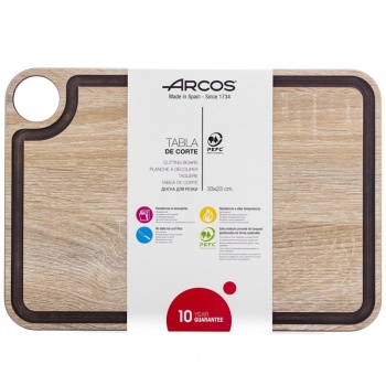 Доска разделочная 33x23см с желобом NATURAL Arcos