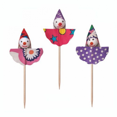 Деко-пика 8.5см 'Клоун', 5шт