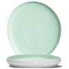 Тарелка плоская 28x25x(h)3.5см NINFA бело-аквамариновая