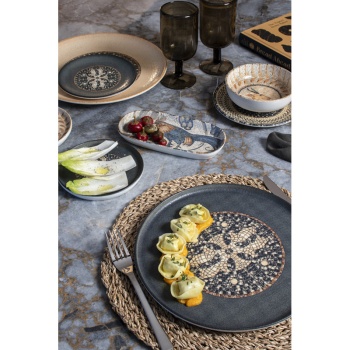 Тарелка плоская Ø27см MESOPOTAMIA MOSAIC ANTHRACITE Gourmet