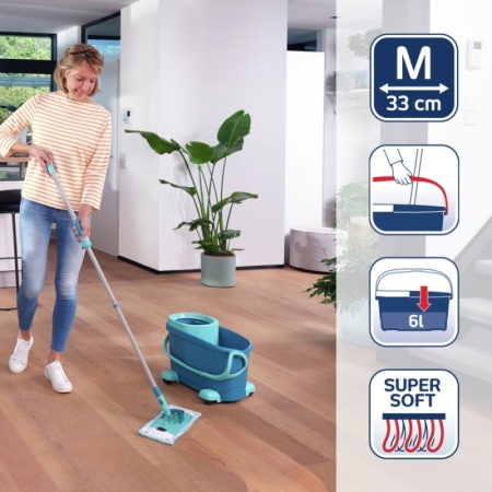 Комплект для мытья пола Clean Twist M Ergo mobile: швабра 33см, ведро 6л с отжимом