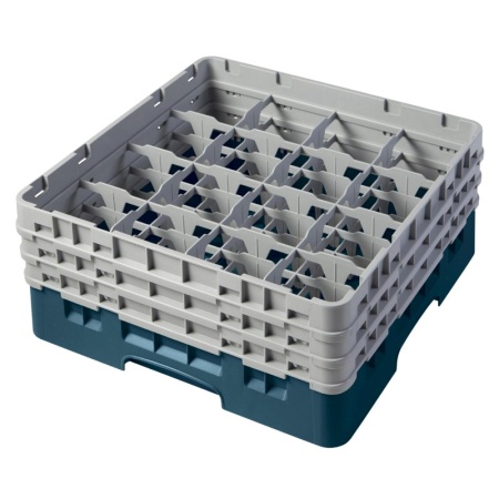 Кассета Camrack на 16 ячеек для мойки и хранения бокалов Ø11.11x17.4см Cambro сине-зеленый