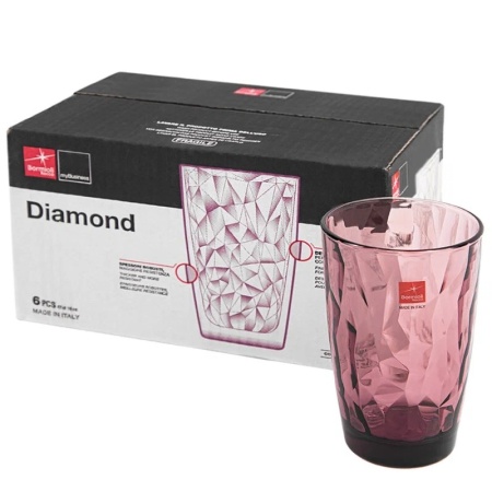 Набор стаканов 470мл DIAMOND фиолетовый, 6шт