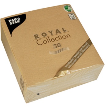 Салфетка 1/4 33x33см ROYAL Collection песочная, 50шт