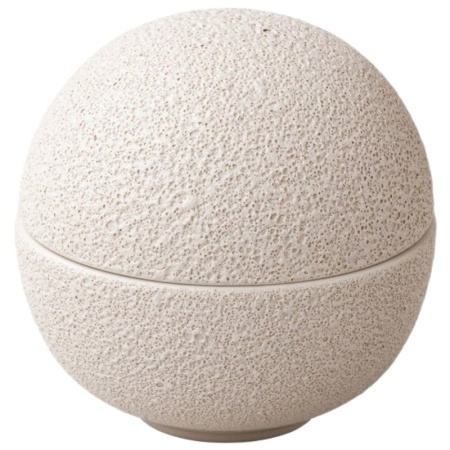 Блюдо для подачи с крышкой Ø15.8см Vulcanic белое - Raw by Kevala