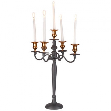 Канделябр на 5 свечей 65см графитовый