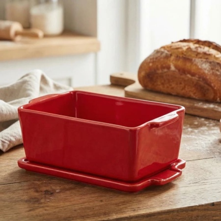 Емкость для запекания 20x11см APPOLIA Red с крышкой и прессом