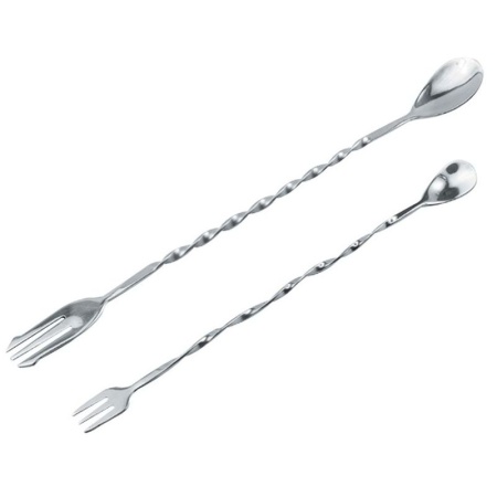 Ложка барная с вилочкой 40см Kingtex