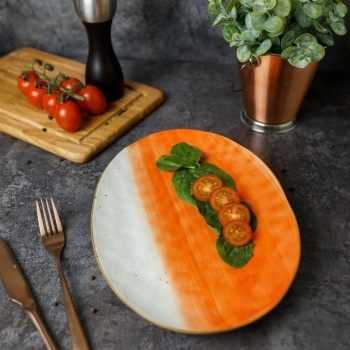 Блюдо овальное 30.5x21.5см THE SUN оранжевый цвет