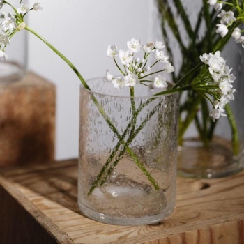 Ваза-цилиндр 15см "Капли в стекле"