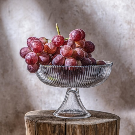 Блюдо для фруктов стеклянное Ø20.5x(h)13.5см Aria прозрачное