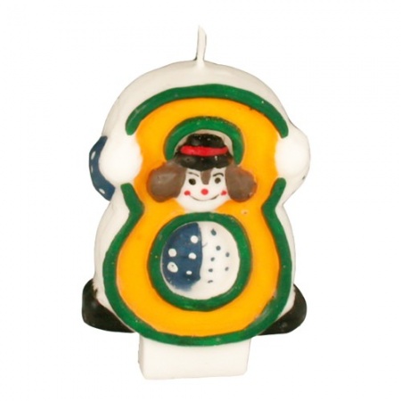 Свеча цифра "8" КЛОУН