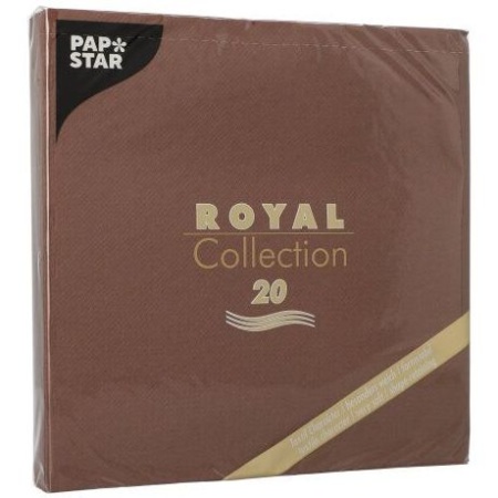 Салфетка 40x40см ROYAL Collection коричневый, 20шт