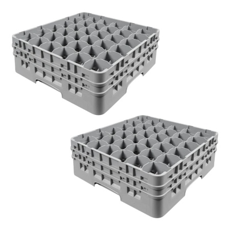 Кассета Camrack на 36 ячеек для мойки и хранения бокалов Ø7.3x15.5см Cambro серый, 2шт